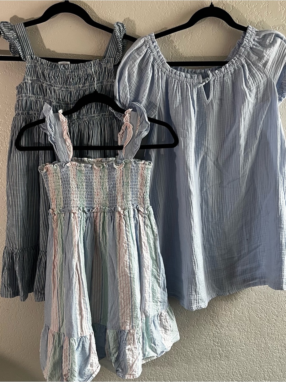 3 blue pastel Vineyard Vines, Hanna Andersson, Crew Cuts Dresses Girls Sz 10